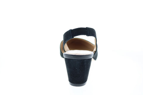 Katy Perry The Phez Womens Black Suede Slip On Strap Heels Shoes