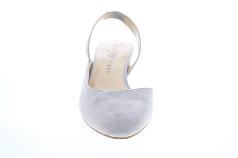 Katy Perry The Phez Womens Gray Suede Slip On Strap Heels Shoes