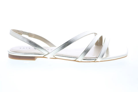 Katy Perry The Bondie Womens Gold Synthetic Slip On Slingback Sandals Shoes