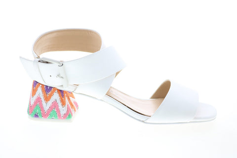 Katy Perry The Albee Womens White Synthetic Strap Strap Heels Shoes