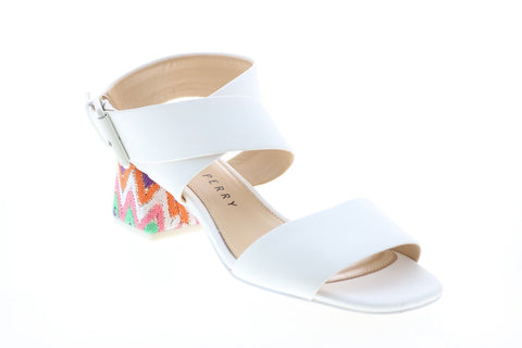 Katy Perry The Albee Womens White Synthetic Strap Strap Heels Shoes