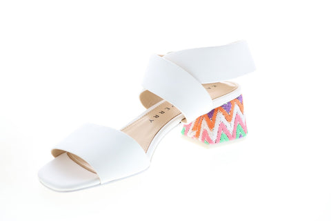 Katy Perry The Albee Womens White Synthetic Strap Strap Heels Shoes