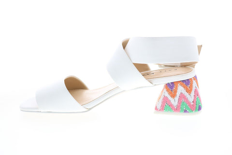Katy Perry The Albee Womens White Synthetic Strap Strap Heels Shoes