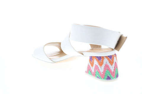 Katy Perry The Albee Womens White Synthetic Strap Strap Heels Shoes