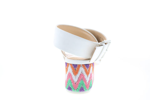 Katy Perry The Albee Womens White Synthetic Strap Strap Heels Shoes