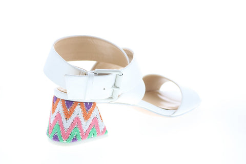 Katy Perry The Albee Womens White Synthetic Strap Strap Heels Shoes