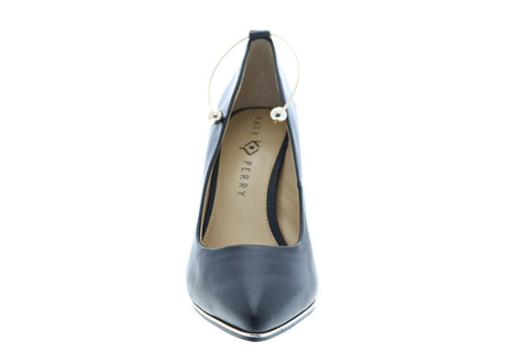 Katy Perry The Poker Womens Black Leather Slip On Pumps Heels Shoes