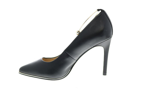 Katy Perry The Poker Womens Black Leather Slip On Pumps Heels Shoes