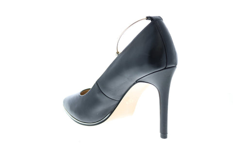 Katy Perry The Poker Womens Black Leather Slip On Pumps Heels Shoes