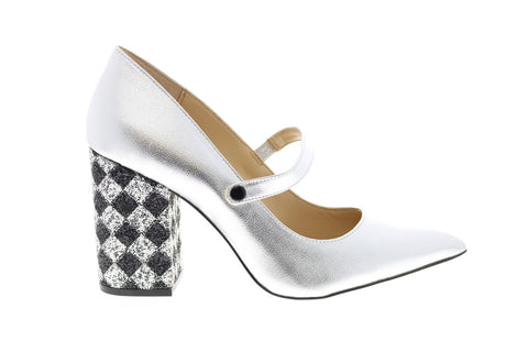 Katy Perry The June Womens Silver Synthetic Slip On Pumps Heels Shoes