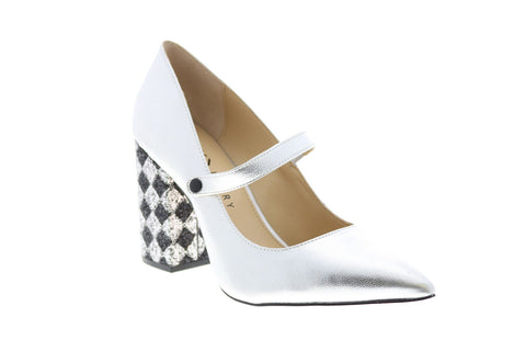 Katy Perry The June Womens Silver Synthetic Slip On Pumps Heels Shoes