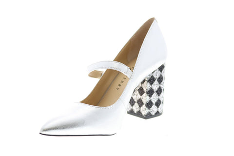 Katy Perry The June Womens Silver Synthetic Slip On Pumps Heels Shoes