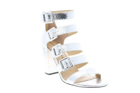 Katy Perry The Lizette Womens Silver Synthetic Strap Strap Heels Shoes