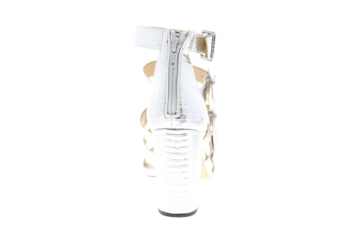 Katy Perry The Lizette Womens Silver Synthetic Strap Strap Heels Shoes