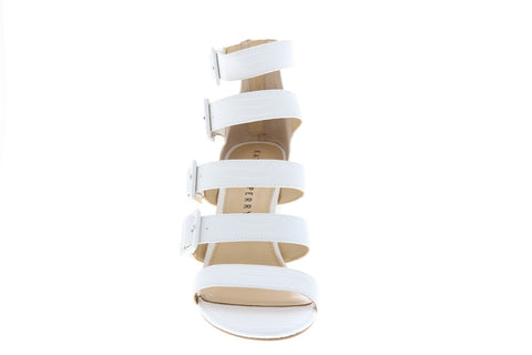 Katy Perry The Lizette Womens White Synthetic Strap Strap Heels Shoes