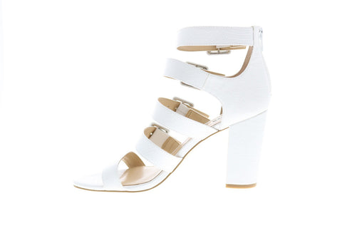 Katy Perry The Lizette Womens White Synthetic Strap Strap Heels Shoes