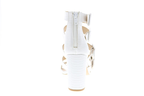 Katy Perry The Lizette Womens White Synthetic Strap Strap Heels Shoes