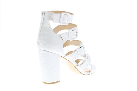 Katy Perry The Lizette Womens White Synthetic Strap Strap Heels Shoes