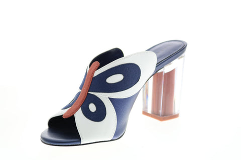 Katy Perry The Kirra Womens Blue Synthetic Slip On Mules Heels Shoes