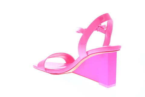 Katy Perry The Ira Womens Pink Synthetic Strap Wedges Heels Shoes