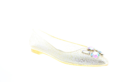 Katy Perry The Princess Womens Gold Synthetic Slip On Ballet Flats Shoes
