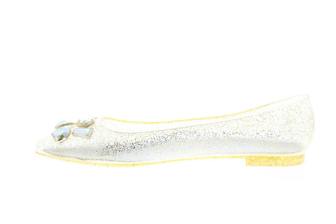Katy Perry The Princess Womens Gold Synthetic Slip On Ballet Flats Shoes