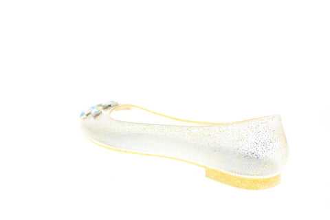 Katy Perry The Princess Womens Gold Synthetic Slip On Ballet Flats Shoes