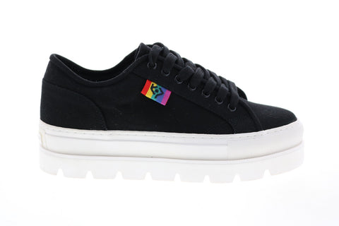 Katy Perry The Cape Womens Black Canvas Lace Up Lifestyle Sneakers Shoes