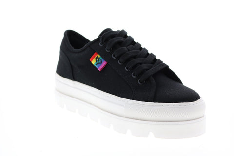 Katy Perry The Cape Womens Black Canvas Lace Up Lifestyle Sneakers Shoes