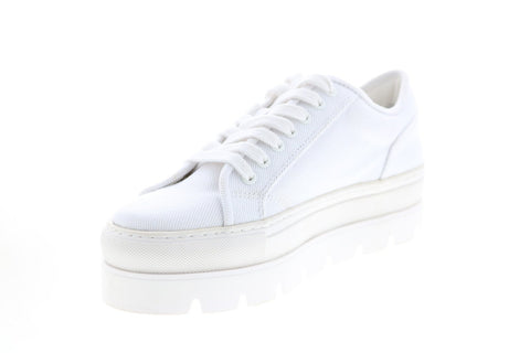 Katy Perry The Cape Womens White Canvas Lace Up Lifestyle Sneakers Shoes