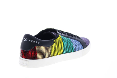 Katy Perry The Rizzo Womens Black Canvas Lace Up Lifestyle Sneakers Shoes