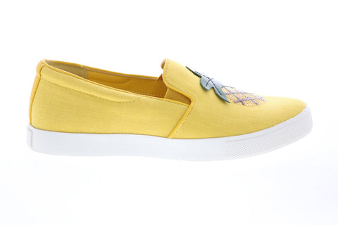 Katy Perry The Kerry Womens Yellow Canvas Slip On Lifestyle Sneakers Shoes