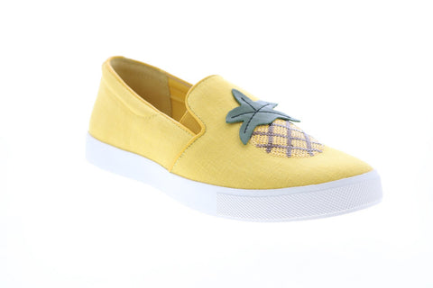 Katy Perry The Kerry Womens Yellow Canvas Slip On Lifestyle Sneakers Shoes