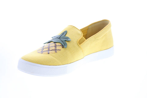 Katy Perry The Kerry Womens Yellow Canvas Slip On Lifestyle Sneakers Shoes