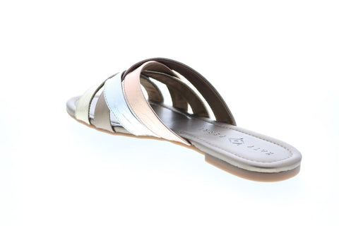 Katy Perry The Lindita Womens Gray Synthetic Slip On Slides Sandals Shoes