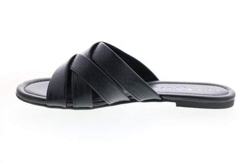 Katy Perry The Lindita Womens Black Synthetic Slip On Slides Sandals Shoes