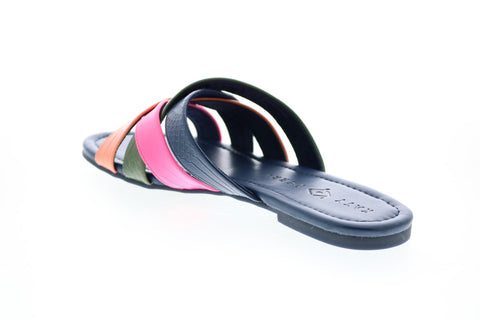 Katy Perry The Lindita Womens Blue Synthetic Slip On Slides Sandals Shoes