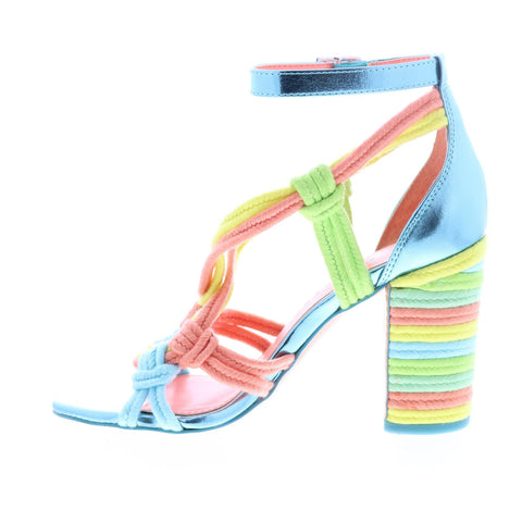 Katy Perry The Roped Womens Blue Canvas Strap Strap Heels Shoes