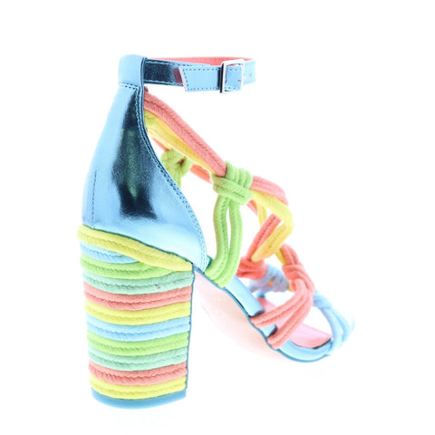 Katy Perry The Roped Womens Blue Canvas Strap Strap Heels Shoes