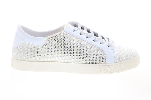 Katy Perry The Rizzo Womens White Canvas Lace Up Lifestyle Sneakers Shoes
