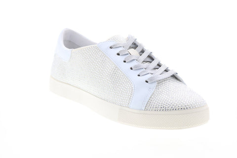 Katy Perry The Rizzo Womens White Canvas Lace Up Lifestyle Sneakers Shoes