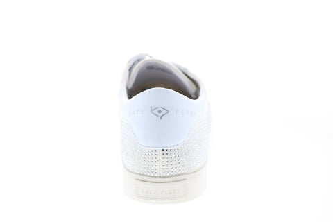 Katy Perry The Rizzo Womens White Canvas Lace Up Lifestyle Sneakers Shoes