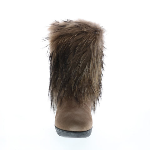 Aquatalia Wilamina Suede 34L0880-TPE Womens Brown Suede Zipper Casual Dress Boots