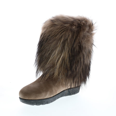 Aquatalia Wilamina Suede 34L0880-TPE Womens Brown Suede Zipper Casual Dress Boots