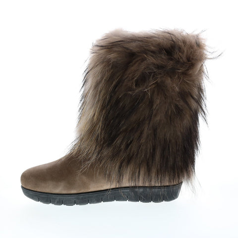 Aquatalia Wilamina Suede 34L0880-TPE Womens Brown Suede Zipper Casual Dress Boots