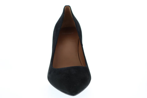 Aquatalia Melina Suede 34L1228-BLK Womens Black Suede Slip On Heels Pumps Shoes