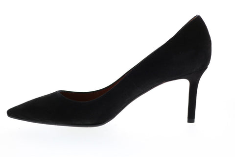Aquatalia Melina Suede 34L1228-BLK Womens Black Suede Slip On Heels Pumps Shoes