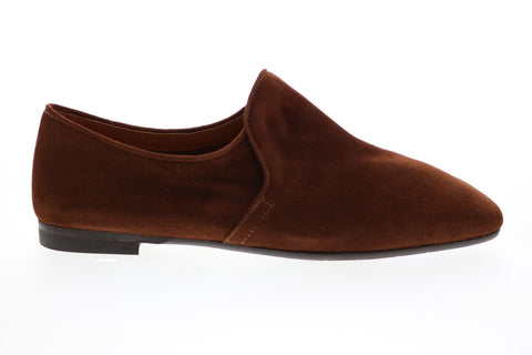 Aquatalia Revy Dress Suede 34L2170-CHO Womens Brown Suede Flats Loafer Shoes