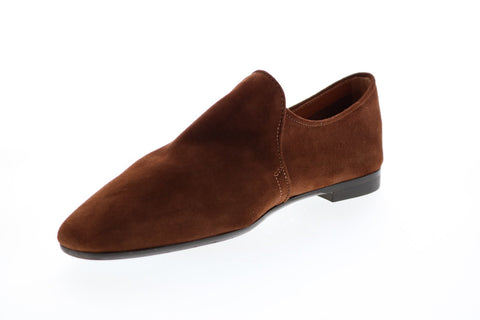 Aquatalia Revy Dress Suede 34L2170-CHO Womens Brown Suede Flats Loafer Shoes