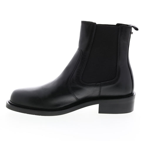 Aquatalia Alexandra Calf Elastic 34L2224-BLK Womens Black Leather Knee High Boots